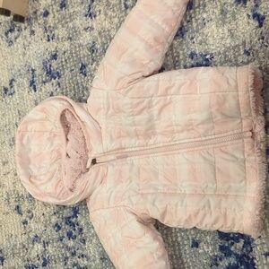 North Face Jacket Pink and White